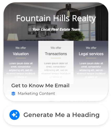 Marketing email template with AI Generation built into system